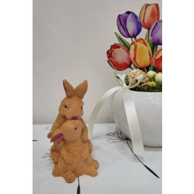   „Anyai Szeretet” Nyuszi Páros – Kézzel Festett Egyedi Kerámia Dekoráció (8 cm)