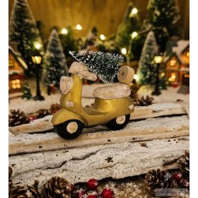 Arany Vespa fenyőfával 8 cm
