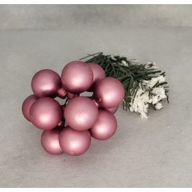 Bársony rózsaszín matt 2,5cm üveg gömb