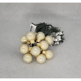 Bézs fényes 2cm üveg gömb