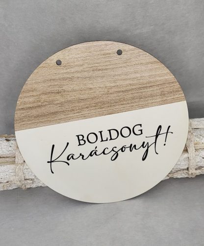 Boldog Karácsonyt ajtódísz-tölgyfa hatású