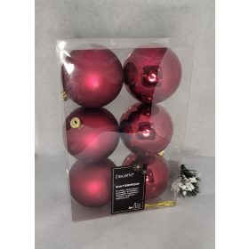 Bordó 8cm műanyag gömb