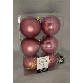 Bársony rózsaszín 8cm műanyag gömb