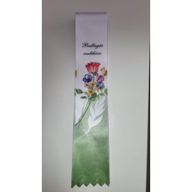   Ballagási Szalag – „Ballagás emlékére” – Elegáns virágos és tollas grafika