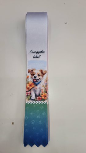 Ballagási Szalag „Őrangyalra leltél” felirattal és kutyus grafikával