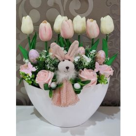 Nyuszis húsvéti asztaldísz