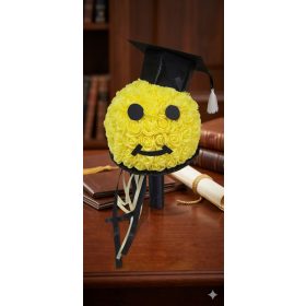Smile csokor habrózsából és ballagási kalappal