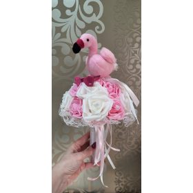 Flamingós,habrózsás ballagási csokor