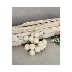 Gyapjú fehér fényes 2 cm üveg gömb