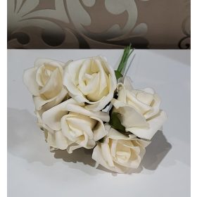 Krémszínű polifoam rózsa csokros