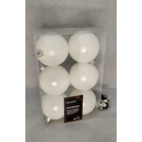 Hófehér 8cm műanyag gömb