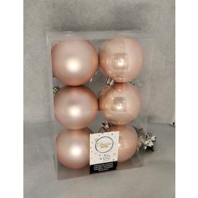 Halvány rózsaszín 8cm műanyag gömb