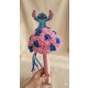 Kék-Rózsaszín Stitch Habrózsa Csokor Fa Beszúróval