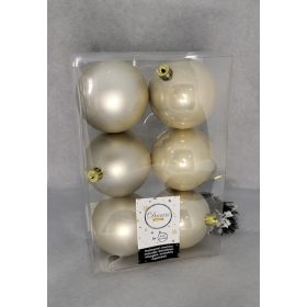 Krémszínű 8cm műanyag gömb