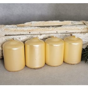 Metál adventi gyertya bézs