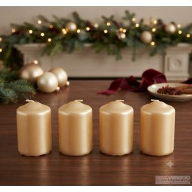Metál adventi gyertya bézs