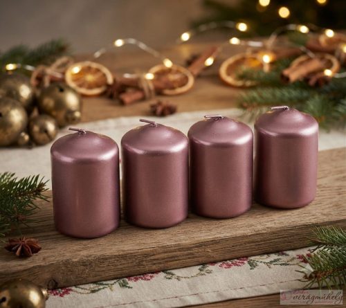 Metál adventi gyertya halvány lila