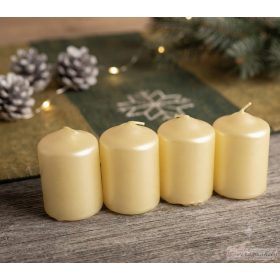 Metál adventi gyertya krém