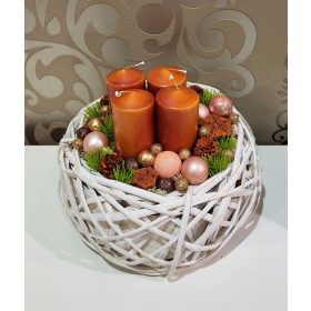 Téli karamell színű adventi asztaldísz