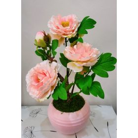   „Örök Szeretet” – Élethű Anyák Napi Asztaldísz Pasztell Kaspóban