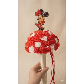 Piros-Fehér Elegancia – Minnie-s Habrózsa Csokor