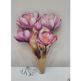 Pasztell Lila Krókusz – Szublimált Virágdísz Fa Alapon