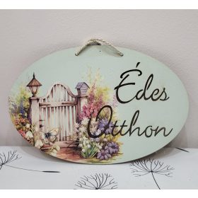 Romantikus Kerti Kapu „Édes Otthon” Fali Dekoráció