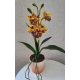  Sárga-barna orchidea gumiból – 53 cm magas, színátmenetes kaspóban