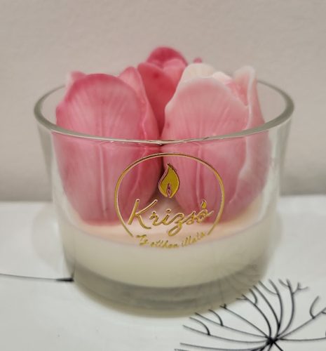 Tavaszi Kertek Üzenete – Kézműves Szójaviasz Gyertya Tulipánokkal