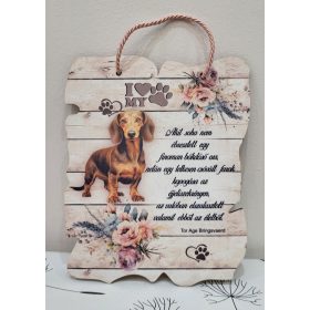   Tacskó Vallomás – Szublimált Fa Tábla Virágos Díszítéssel