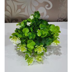 Zöld díszitő-fehér apró virágokkal