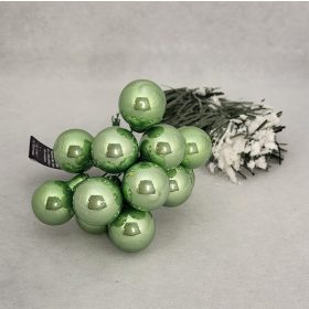 Zsálya zöld fényes 2cm üveg gömb